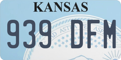 KS license plate 939DFM
