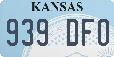 KS license plate 939DFO