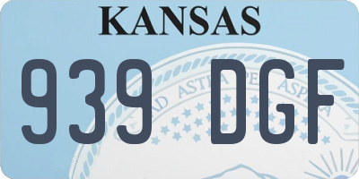 KS license plate 939DGF