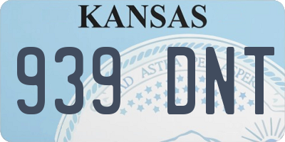 KS license plate 939DNT
