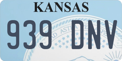 KS license plate 939DNV