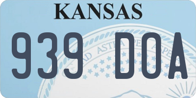 KS license plate 939DOA