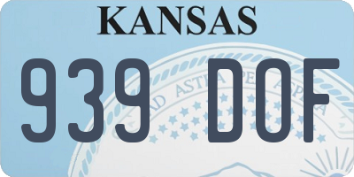 KS license plate 939DOF