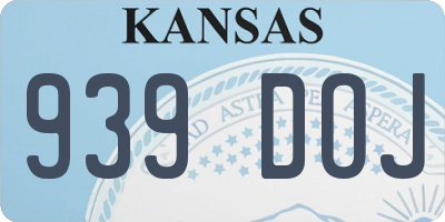 KS license plate 939DOJ