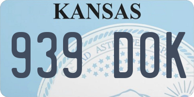 KS license plate 939DOK