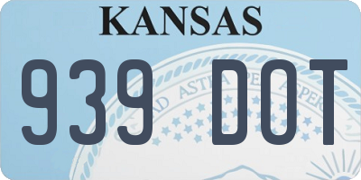 KS license plate 939DOT