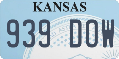 KS license plate 939DOW