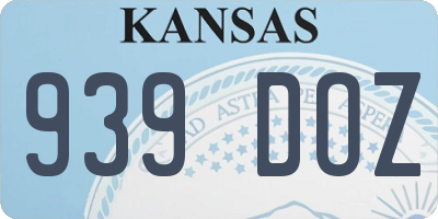 KS license plate 939DOZ