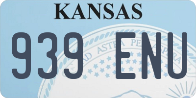 KS license plate 939ENU