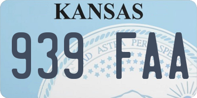 KS license plate 939FAA