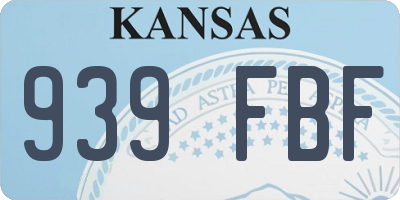 KS license plate 939FBF