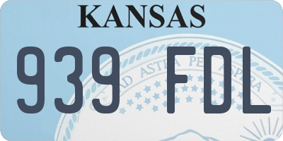 KS license plate 939FDL