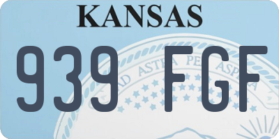KS license plate 939FGF