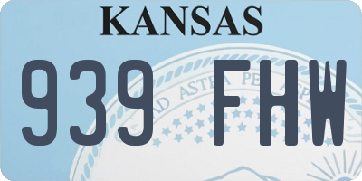 KS license plate 939FHW