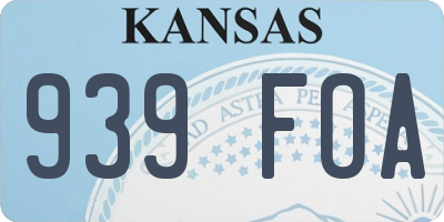 KS license plate 939FOA