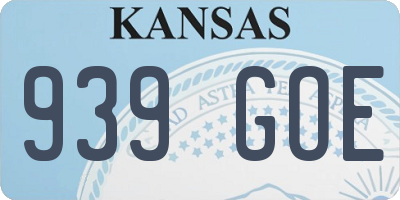 KS license plate 939GOE