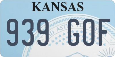 KS license plate 939GOF