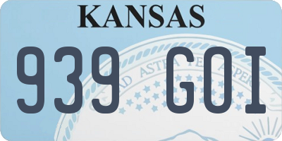 KS license plate 939GOI