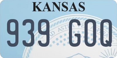 KS license plate 939GOQ