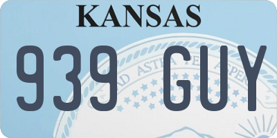 KS license plate 939GUY