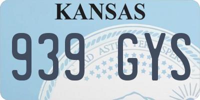 KS license plate 939GYS