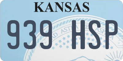KS license plate 939HSP