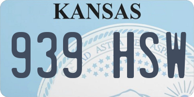 KS license plate 939HSW