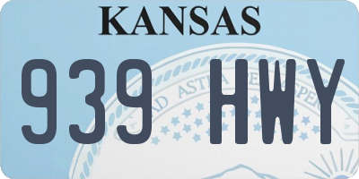 KS license plate 939HWY