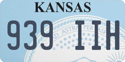 KS license plate 939IIH
