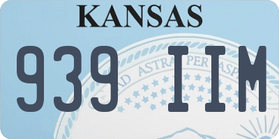 KS license plate 939IIM