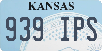 KS license plate 939IPS