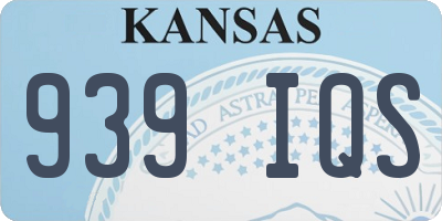 KS license plate 939IQS