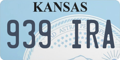 KS license plate 939IRA