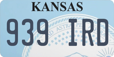 KS license plate 939IRD