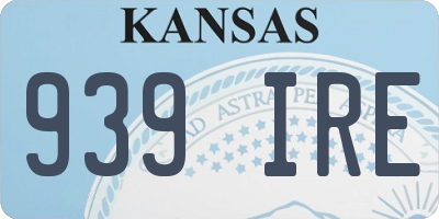 KS license plate 939IRE