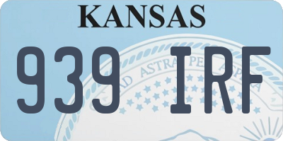 KS license plate 939IRF
