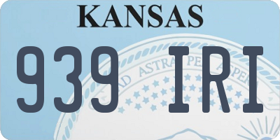 KS license plate 939IRI