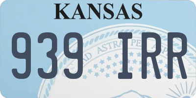 KS license plate 939IRR