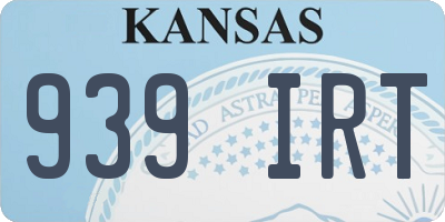 KS license plate 939IRT