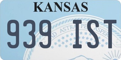 KS license plate 939IST