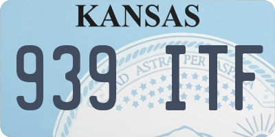 KS license plate 939ITF