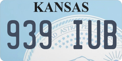 KS license plate 939IUB