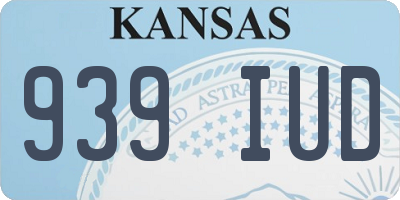 KS license plate 939IUD