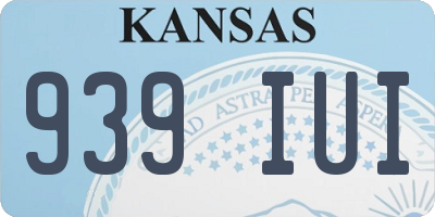 KS license plate 939IUI