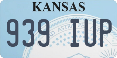 KS license plate 939IUP