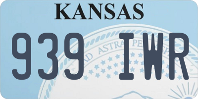 KS license plate 939IWR