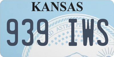 KS license plate 939IWS