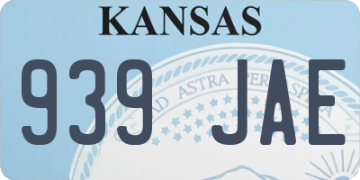 KS license plate 939JAE