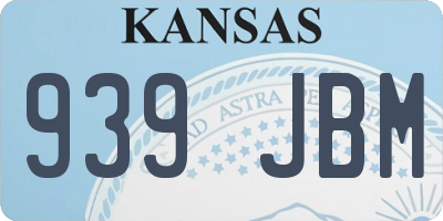 KS license plate 939JBM