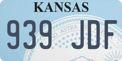 KS license plate 939JDF